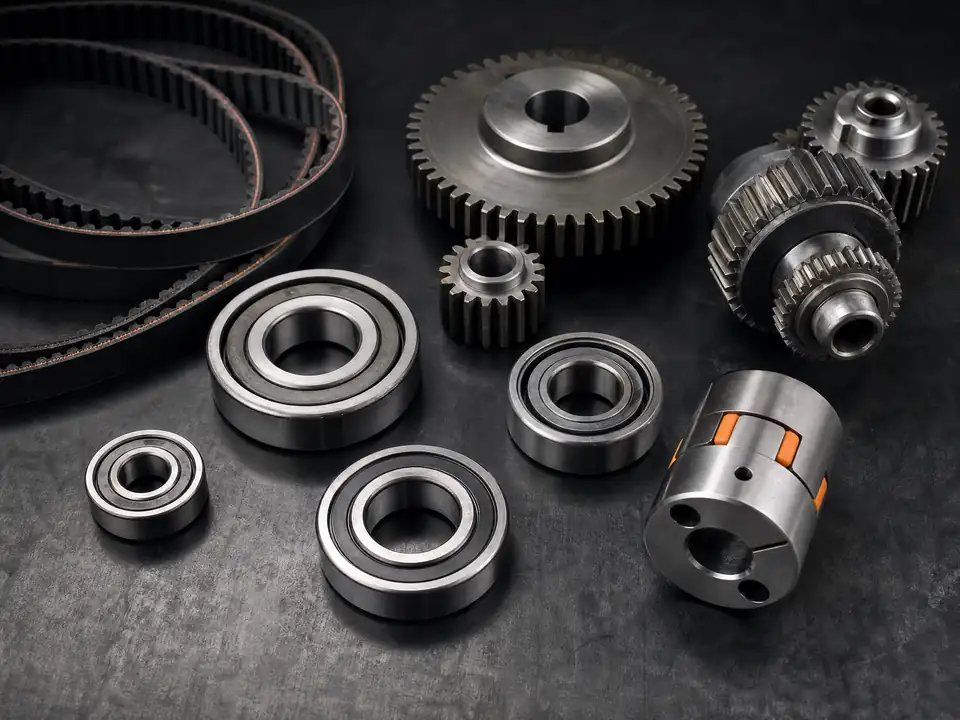 Elementy mechaniczne: łożyska, koła zębate i sprzęgła